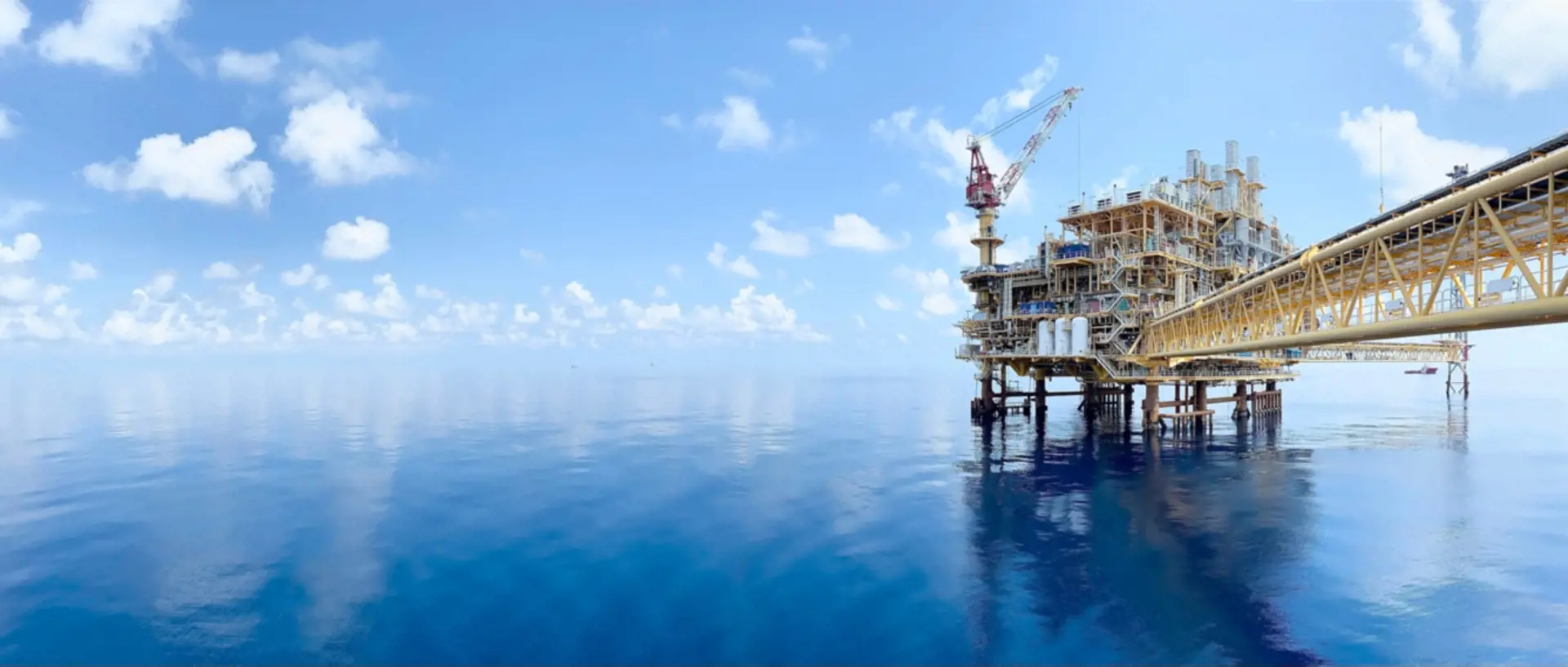 Oil gas processing platform in the ocean