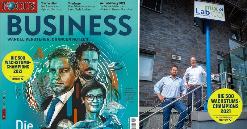 Ingo Glass and Stefan Limbach in front of Labmix24's offices